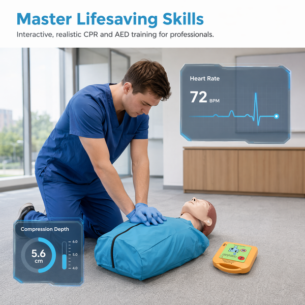 CPR Manikin Training Kit Teaching Model Adult First Aid Learning with Mini AED