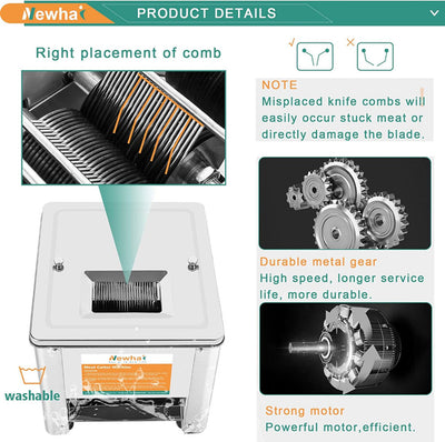 850W Meat Cutter Machine 3.5mm Electric Meat Slicer Shredded Cutting Machine AU