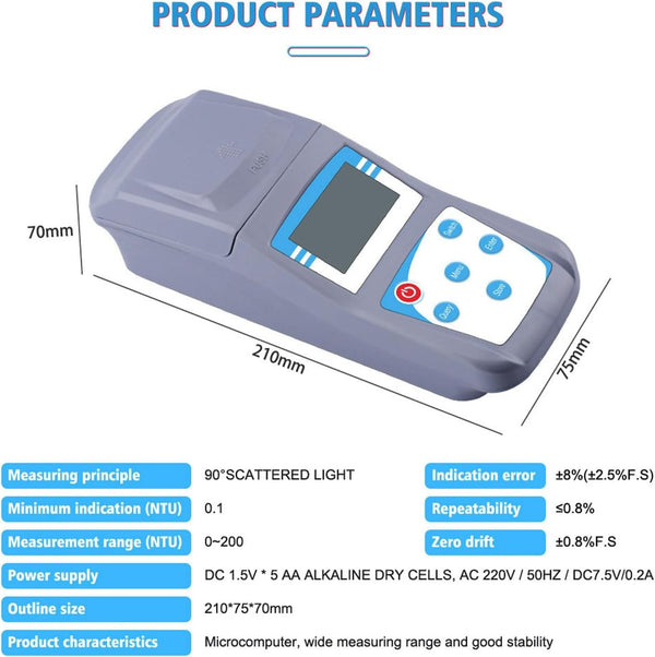 0~200NTU Digital Turbidity Meter for Swimming Pools /Water Quality Laboratory