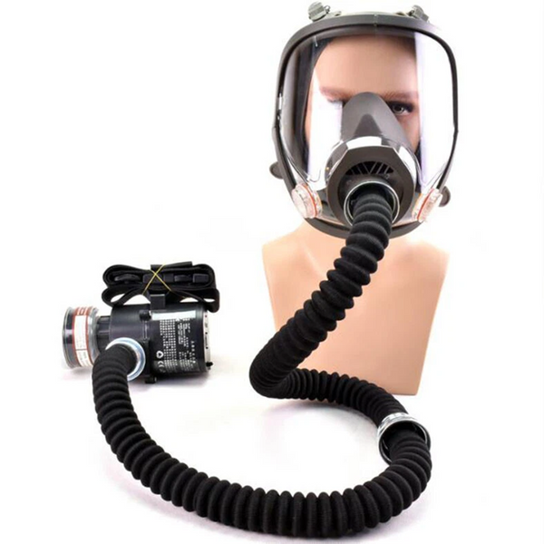 Full Face Gas Mask Flow Respirator Electric Supplied Air Fed Flow System Device
