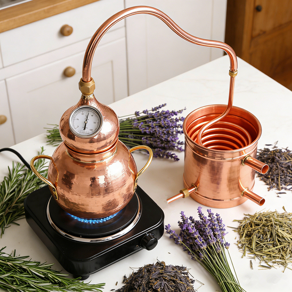 Copper Distiller Essential Oil Extraction Chamomile Mugwort Homemade Hydrosols
