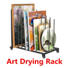 Art Drying Rack Metal Canvas Rack Art Storage with Handle & Caster Wheels Black