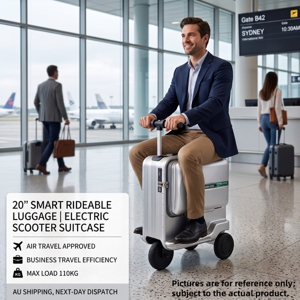 20" Smart Rideable Suitcase Electric Scooter Luggage Carry-On Travel Bag 110kg