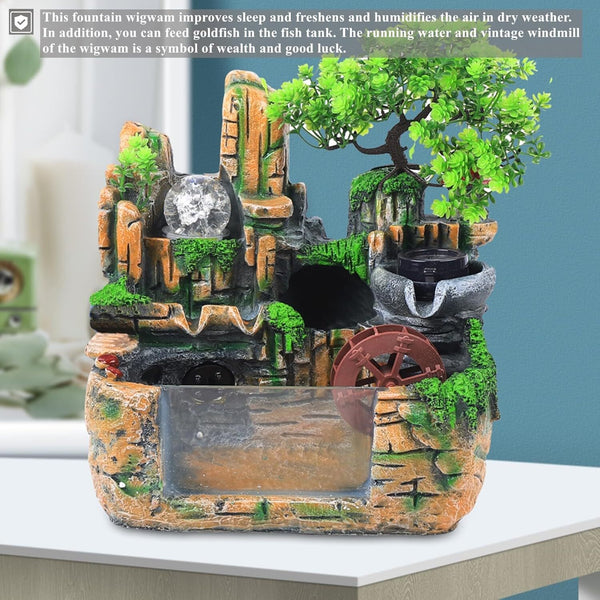 Calming Fountain Water Feature Ornament Fish Tank Outdoor Indoor Home Decor Gift