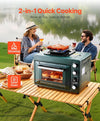 2-in-1 Outdoor Oven Portable Camping Cooking Stove Butane Canister Compatible