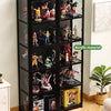 Home Storage Cabinet 5-Tiers Showcase with Double Doors Figurine Display Cabinet