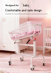 Clear Baby Bassinet Anti-Reflux Hospital Cot Newborn Crib w/ Wheels & Storage