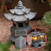 Pagoda Statues Outdoor Solar Powered Statue Zen Garden Lantern LED Garden Light