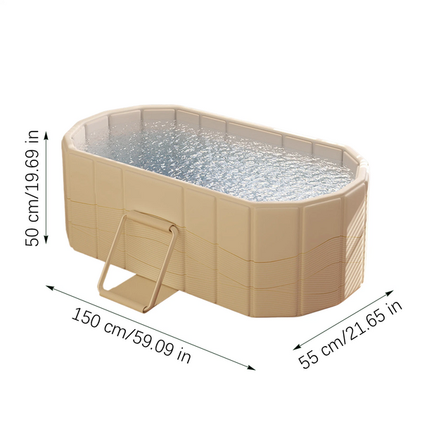 59'' Foldable Portable Large Bathtub Water Tub Folding PVC Adult Spa Bath Bucket