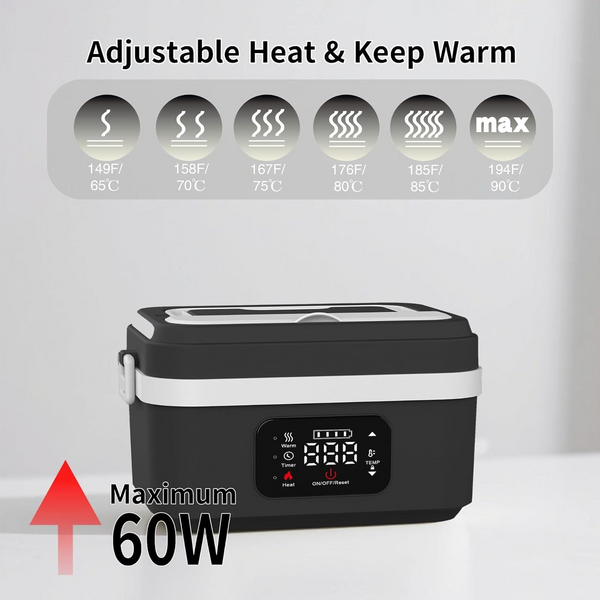 Electric Heated Lunch Box Heating Hot Travel Bento Food Warmer Travel Lunch Box