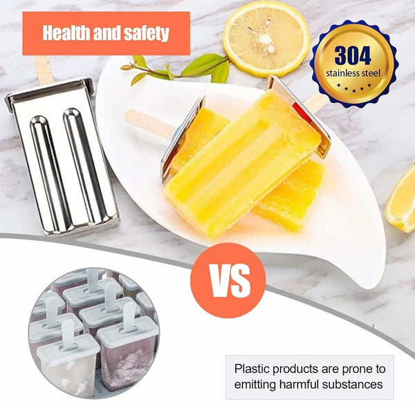 6pcs/10pcs Popsicle Molds Ice Lolly Mould Stainless Steel Ice Cream Holder Maker