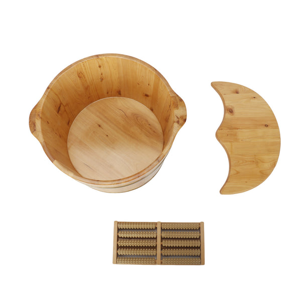 Wooden Foot Bucket Foot Basin with Lid Foot Massagers Soaking Basin Pedicure Tub