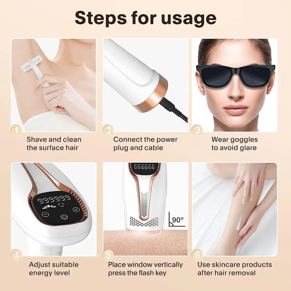 Permanent Hair Removal IPL Laser Ice Point 999,999 Flashes Painless Epilator