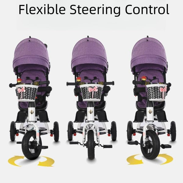 Twins Stroller Pram Tricycle Baby Double Seat Tandem Kids Toddler Ride-On Toy
