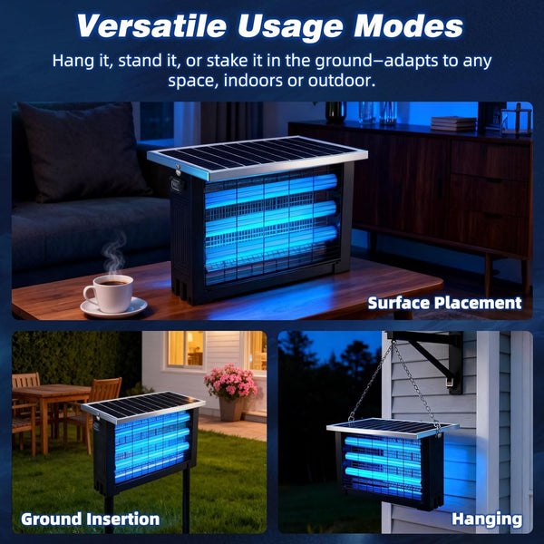 Solar USB Mosquito Killer Light Electronic Fly Bug Insect Zapper Trap Pest Lamp