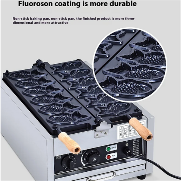 3000W Electric Taiyaki Machine Commercial Fish Shaped Waffle Maker Machine AU