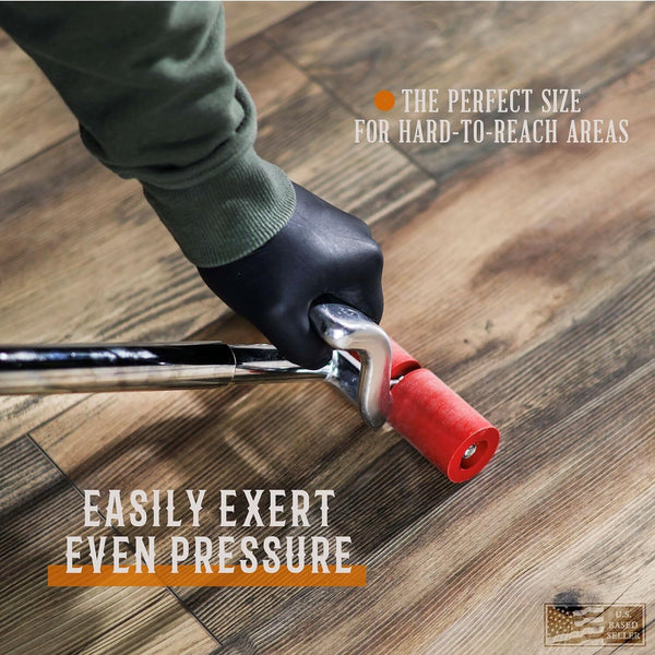 Floor and Wall Roller for Vinyl Flooring Heavy Duty Handle Rubber Nylon Wheels