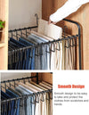 Pants Organizer Rack Trolley with 24 Double Hangers Rolling Trouser Metal Rack