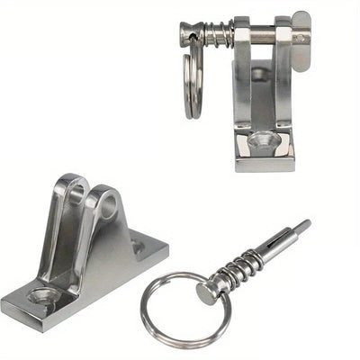 4Pcs 316 Stainless Steel Top Deck Hinge with Pin & Ring for Marine Boat Bimini