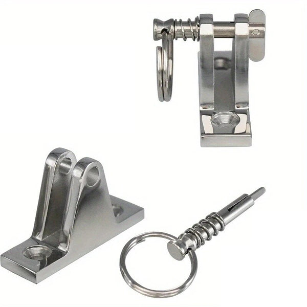 4Pcs 316 Stainless Steel Top Deck Hinge with Pin & Ring for Marine Boat Bimini