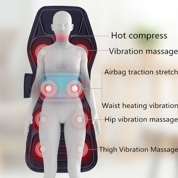 Massage Seat Cushion with Heating Lumbar Support 9 Massage Modes Fatigue Relief