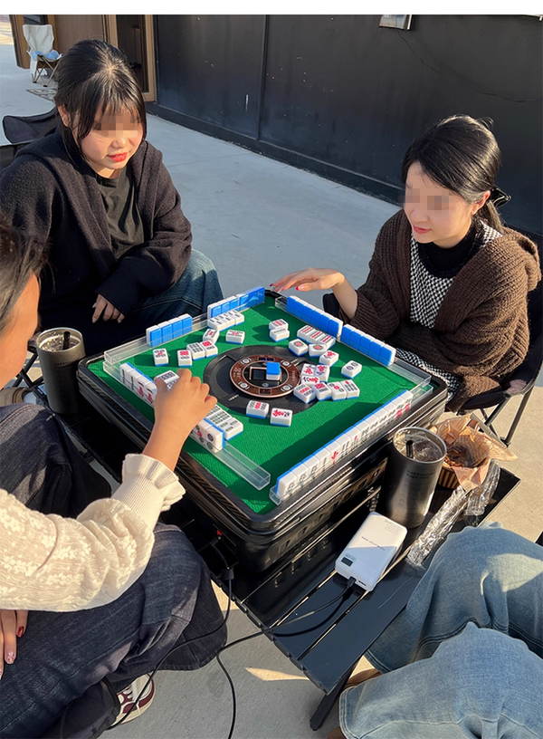 Automatic Mahjong Table Portable Mahjong Table 144 Magnetic Tiles Outdoor & Home