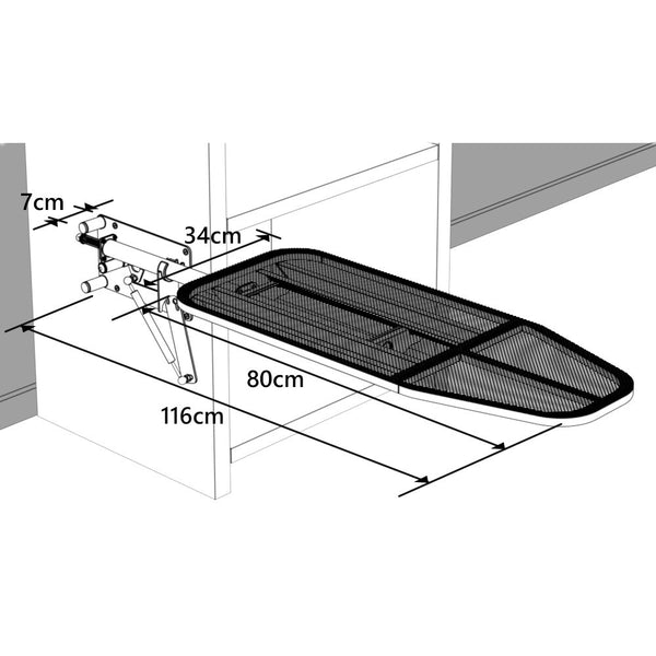 Pull-Down Ironing Board Wardrobe Mounted 180°Rotatable Ironing Board for Cabinet