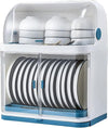 2 Tier Dish Drying Rack with Lid Cover Kitchen Cabinet Organizer for Plates Bowl