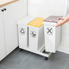 60L Removable Rubbish Bin 3 Compartment Trash Can Waste Rubbish Recycling