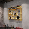 3-Tier Metal Wine Rack with LED Light Wine Bottle Shelf For Home Bar Display AU