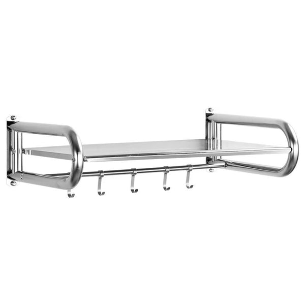 Wall Mounted Microwave Shelf Oven Deck with Hooks Stainless Steel Oven Organizer