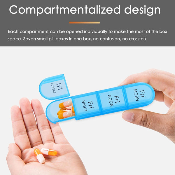 Pill Box Weekly 7 Day 4 Times Medicine Tablet Organizer Dispenser Large Capacity
