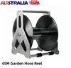 45M Water Hose Reel Cart Stainless Steel Garden Hose Reel 1/2" Pipe Holder AU