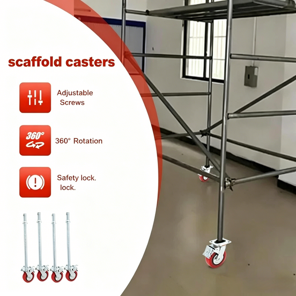4 Pack 6" Adjustable Leveling Scaffolding Wheels Scaffolding Caster 79cm Long AU