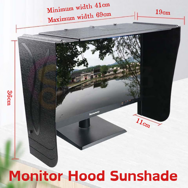 Desktop Computer Monitor Hood, 17-27In Adjustable, Foldable Anti-Glare Sunshade