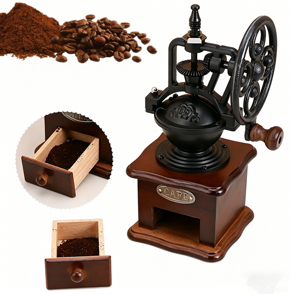 Vintage Style Manual Coffee Grinder Cast Iron Handmade Retro Coffee Mill Grinder