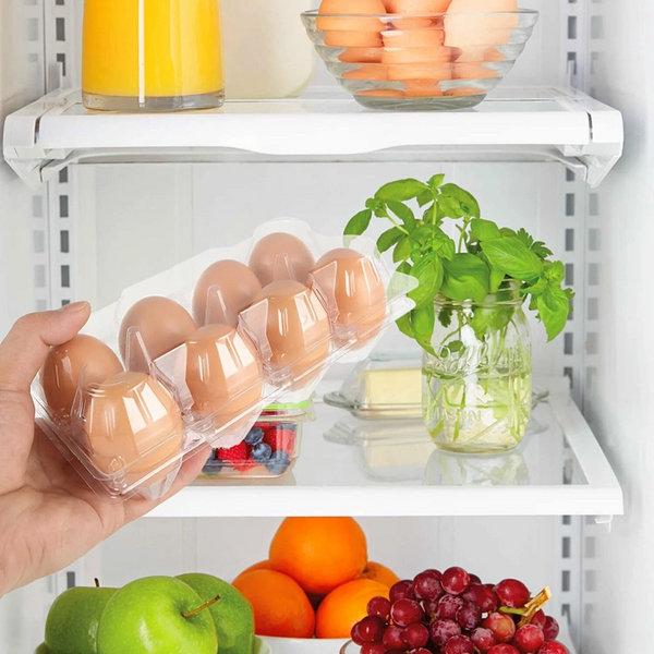 100X Large Egg Cartons 6/12 Eggs Holder PET Empty Chicken Egg Tray Freezer Safe