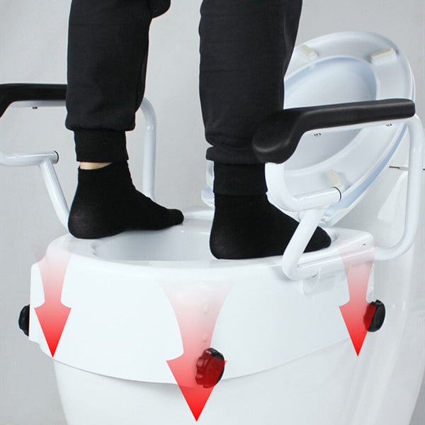Toilet Seat Risers Raised Toilet with Armrest Adjustable Height for the Elderly
