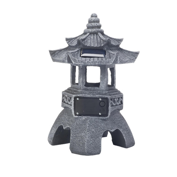Pagoda Statues Outdoor Solar Powered Statue Zen Garden Lantern LED Garden Light