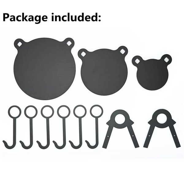 3 Pcs Gong Target Hanging Kit AR500 Steel Shooting Targets Hunting Training AU