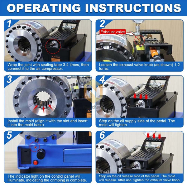 Pneumatic Hose Crimper High Pressure Hydraulic Hose Crimping Machine Shrinking
