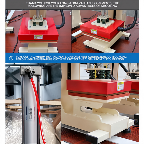 10*10 Pneumatic Heat Press Machine Digital Sublimation Transfer T-Shirt Bag DIY