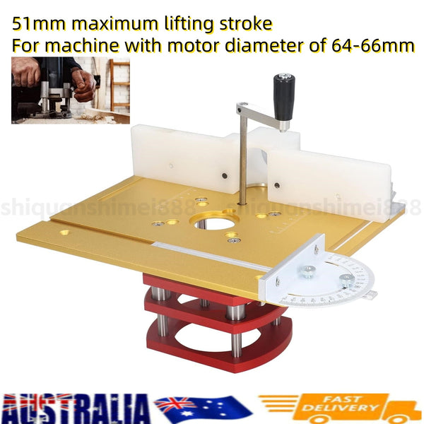Aluminum Alloy Router Lift Table Router Lifts Base for 64-66mm Diameter Motors
