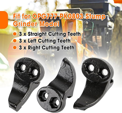 9pack High Speed Cutting Teeth Left&Right&Staight Stump Grinder Teeth AU Stock