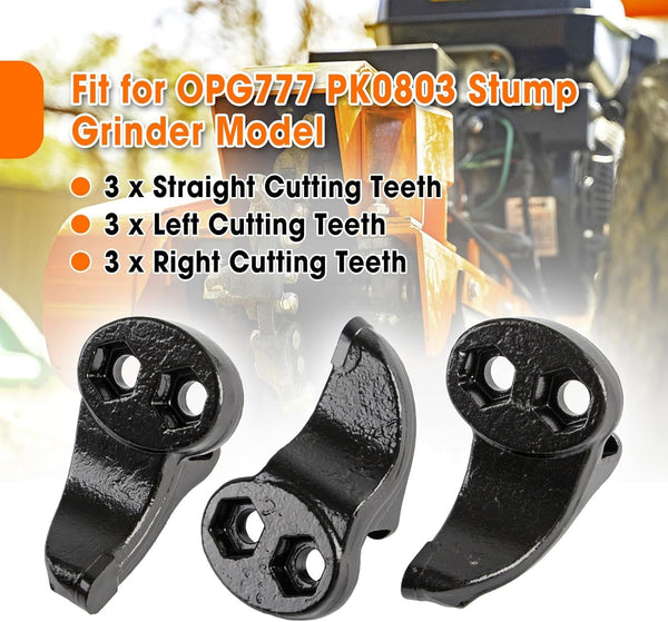 9pack High Speed Cutting Teeth Left&Right&Staight Stump Grinder Teeth AU Stock