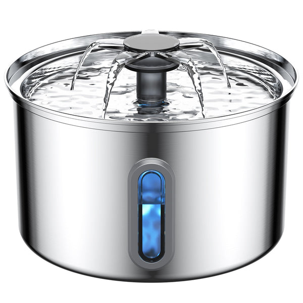 3.2L Pet Stainless Steel Water Fountain Dog Cat Drinking Dispenser Filter Feeder