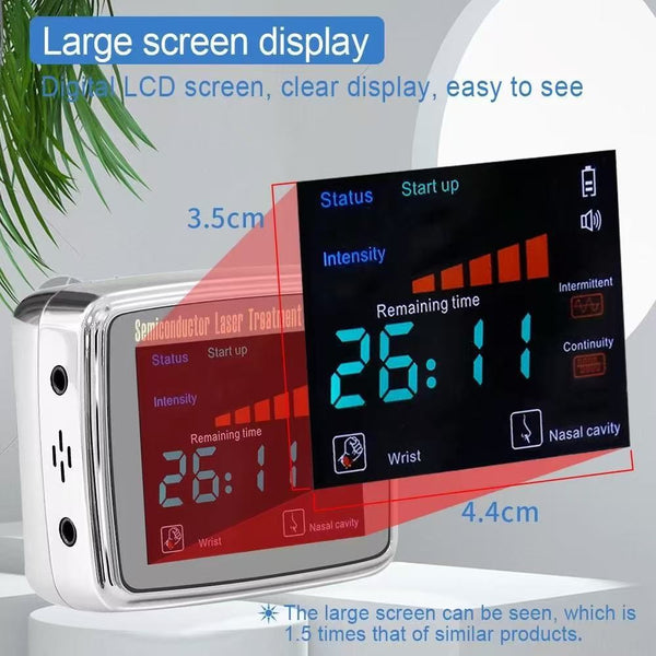 650nm Laser 13 Holes Physiotherapy Wrist Watch LLLT Treat for Hypertension
