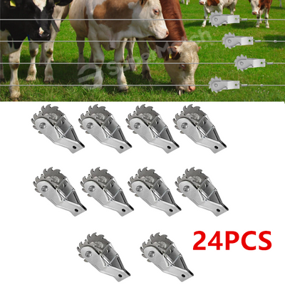 24Pcs Fence Strainer Tools Inline Fencing Strainers Tensioner Ratchet Wire Clips