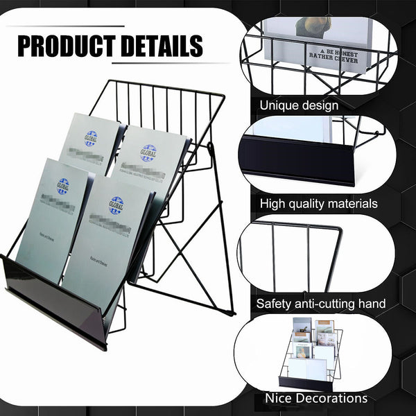 Book Display Rack Comic Book Greeting Card Stand Tabletop Magazine CD Holder