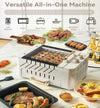 1000W Smokeless BBQ Grill Stove Auto Rotating Skewers Barbecue Grill Baking Pan